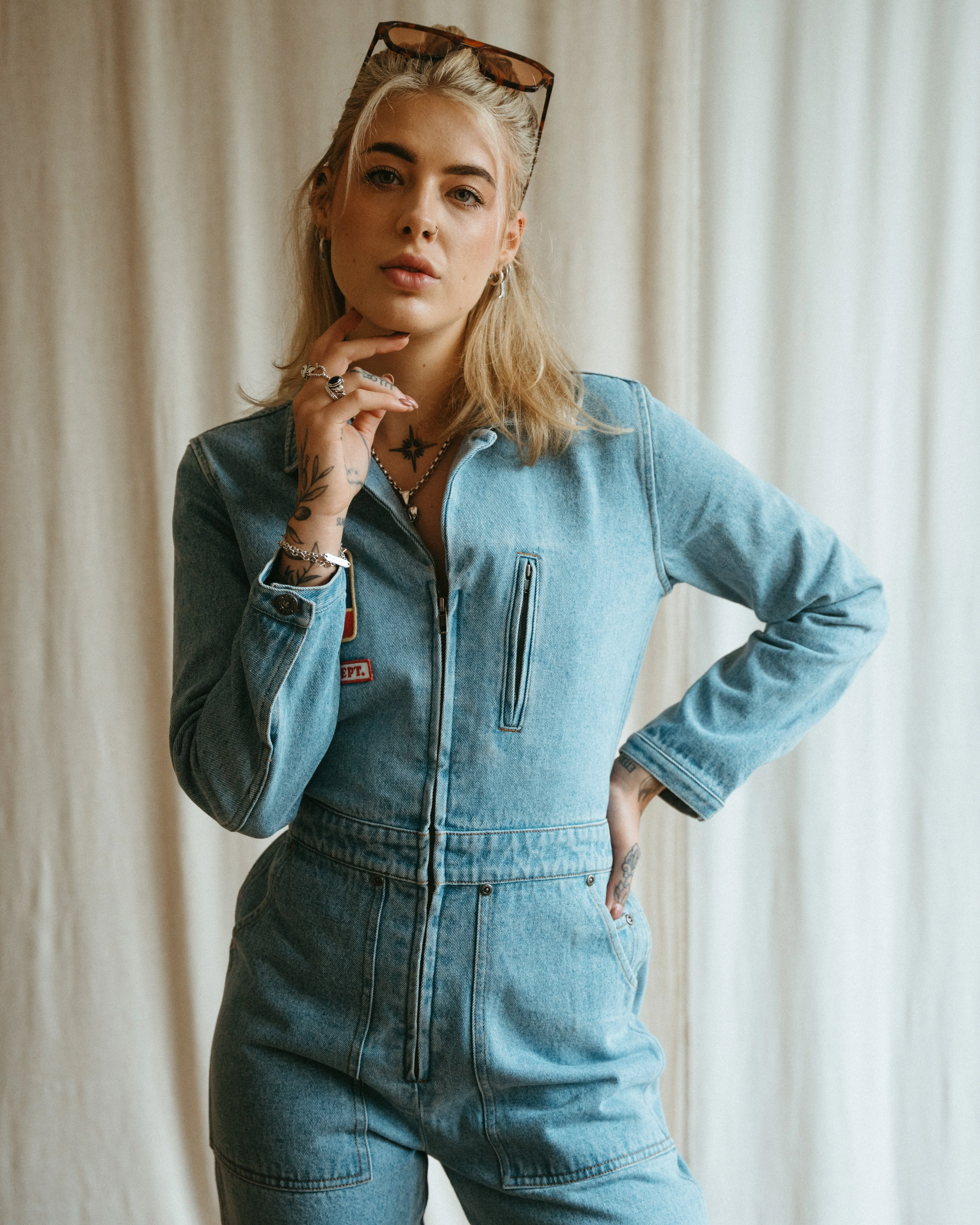 1/2 Mile Speedway Boilersuit - Washed Denim