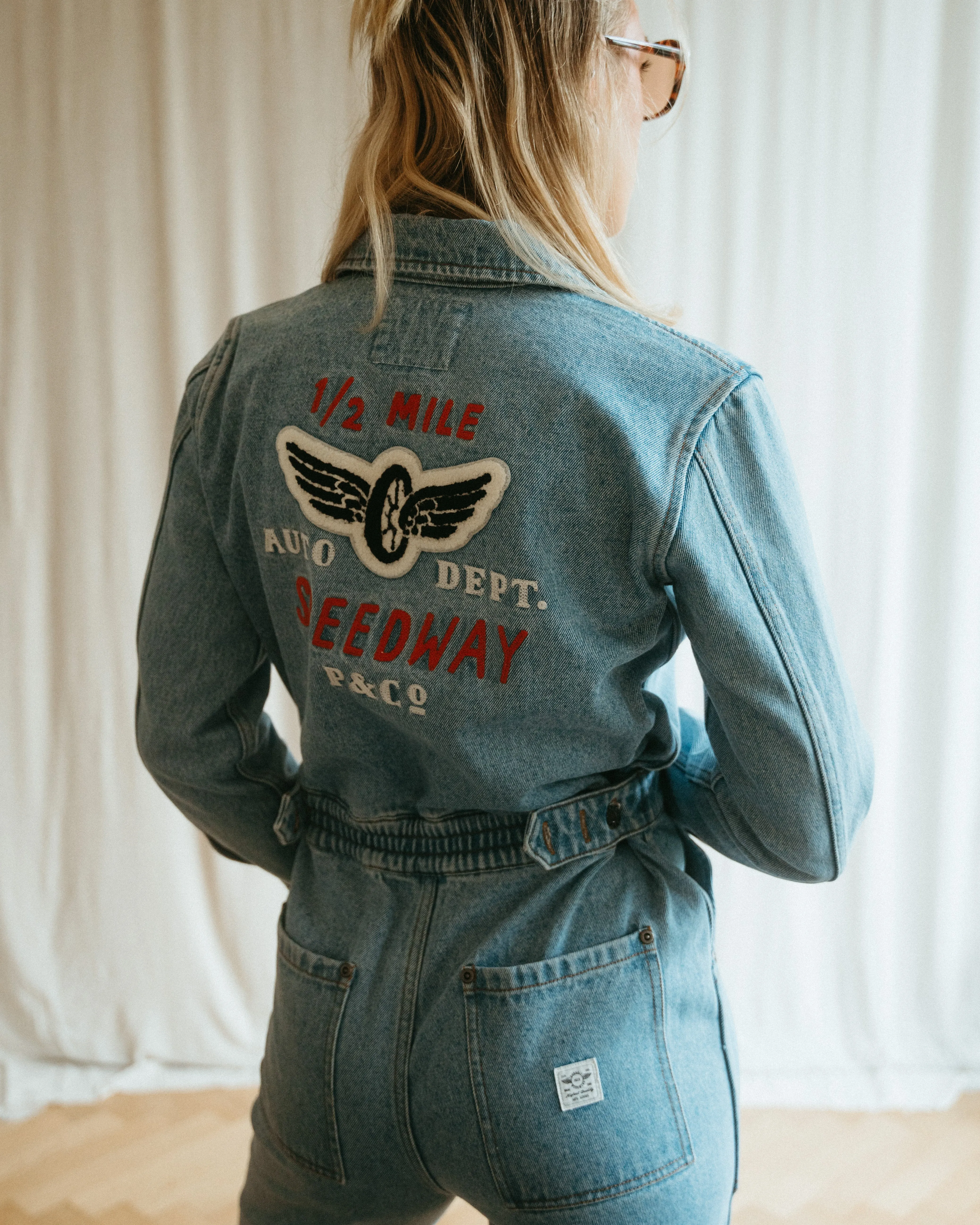 1/2 Mile Speedway Boilersuit - Washed Denim