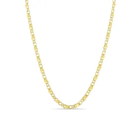 14k Gold Heart & Double Link Chain Necklace