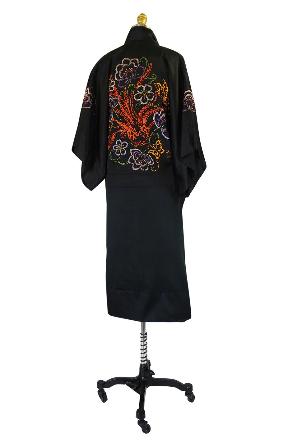 1920s Embroidered Silk Flapper Robe