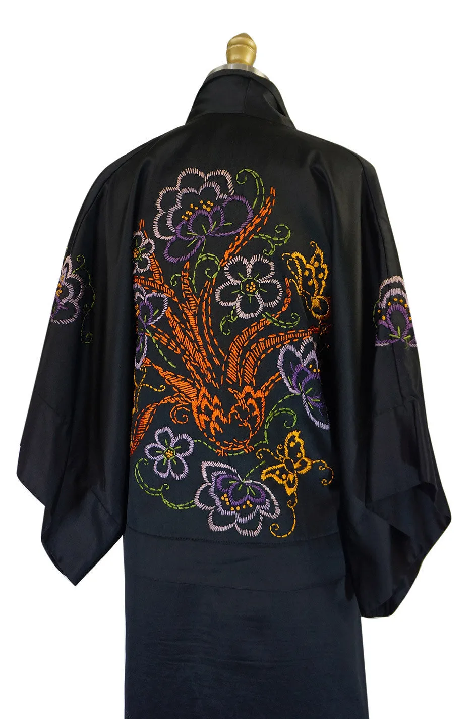 1920s Embroidered Silk Flapper Robe