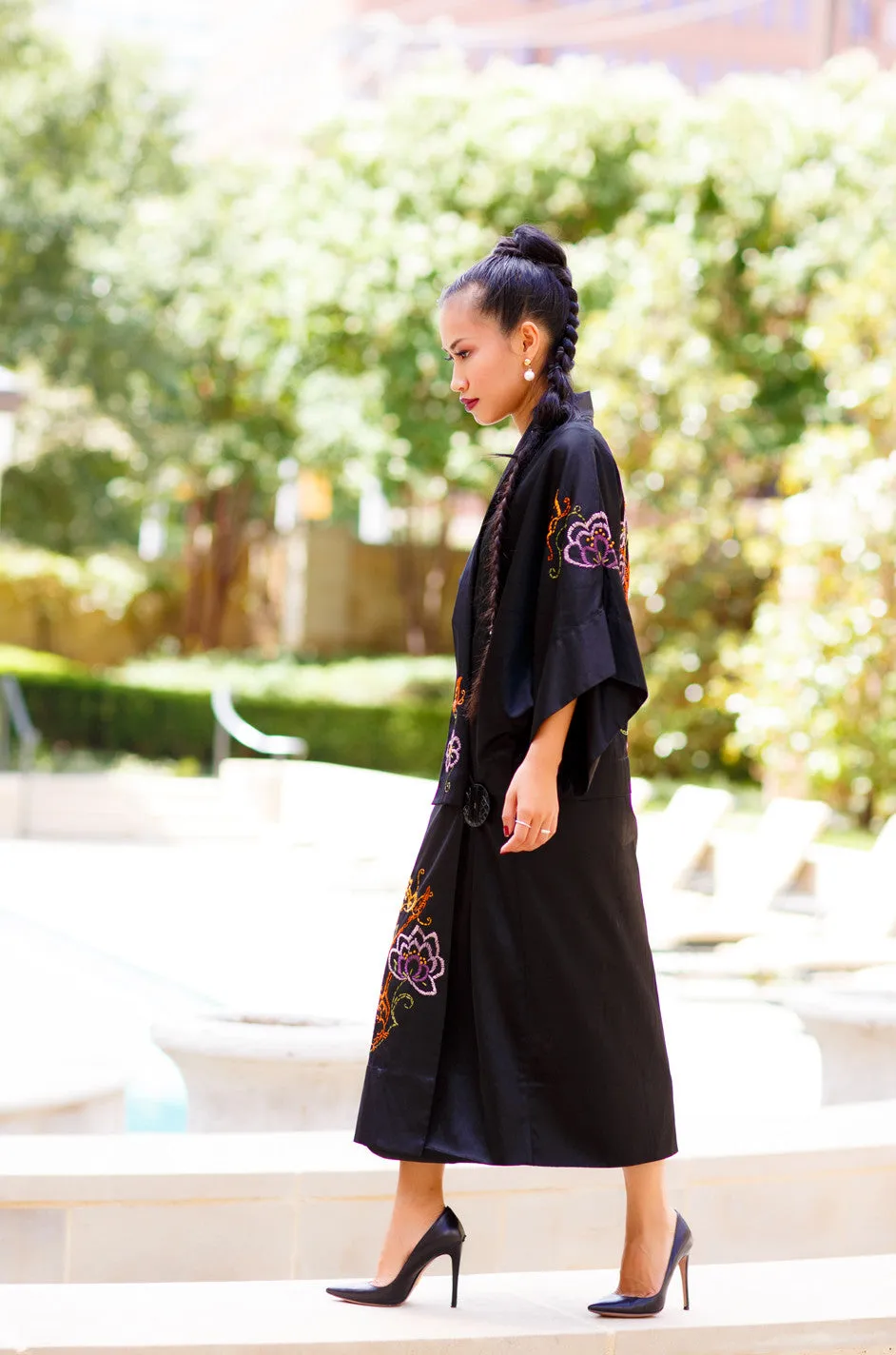 1920s Embroidered Silk Flapper Robe