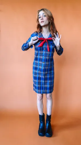 1960s Plaid Shift Dress, sz. XS