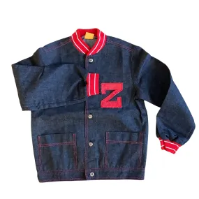 1970's "Z"  Denim Varsity Jacket 5-6Y