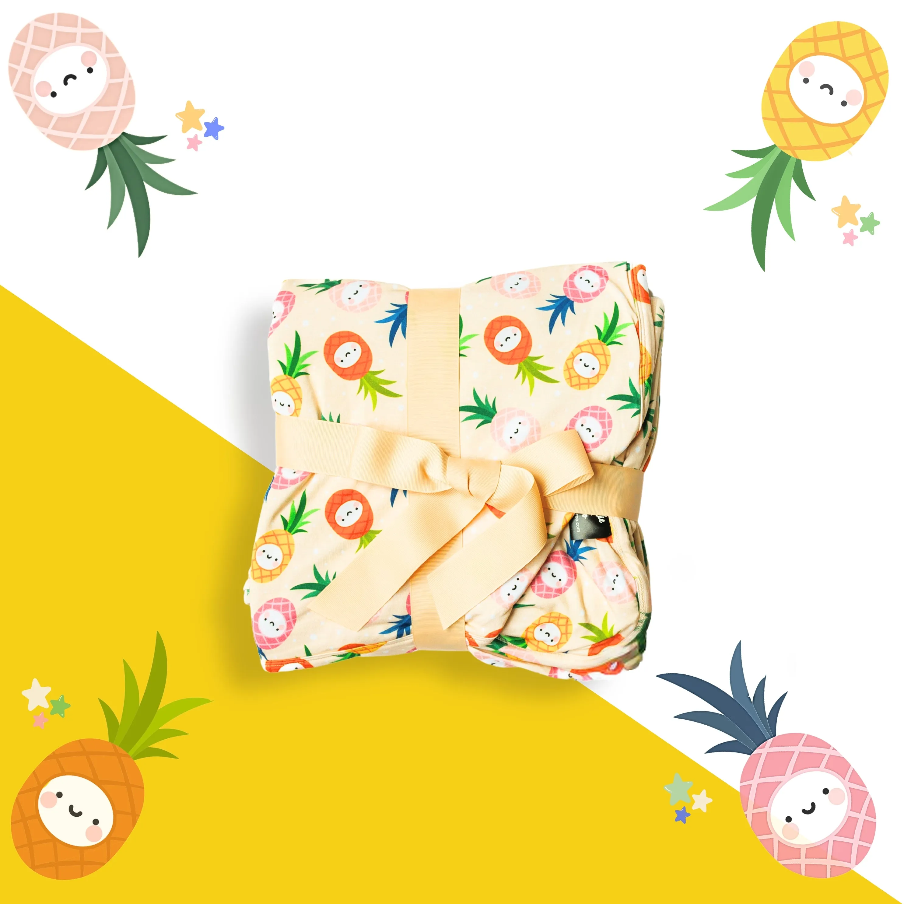 3 LAYER OVERSIZED COZY BLANKET- Kawaii Pineapple