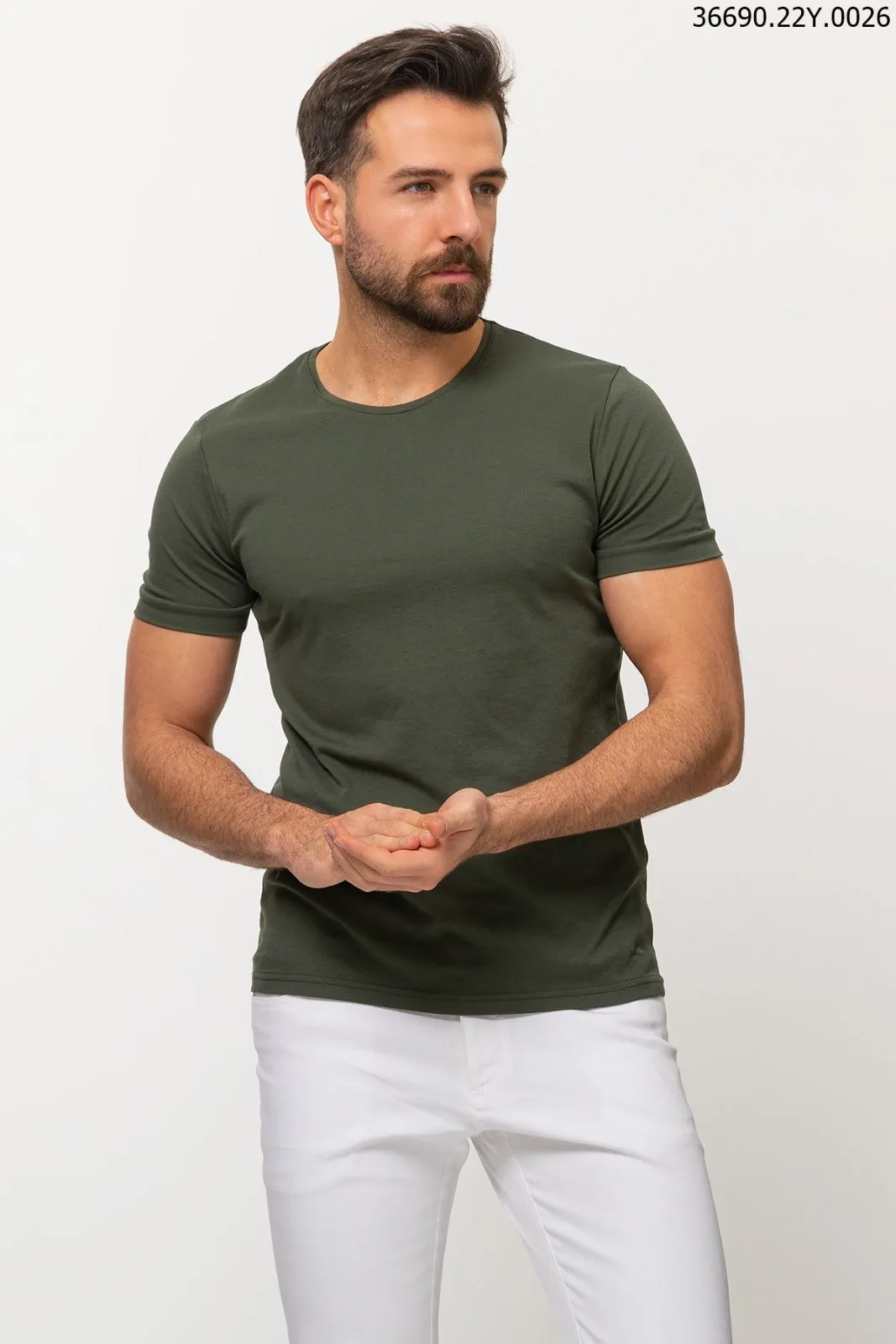 36690 MCR Round neck: khakhi