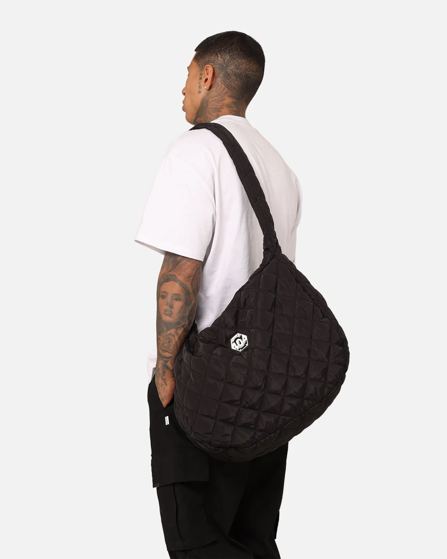 404 Quilted Side Bag Black