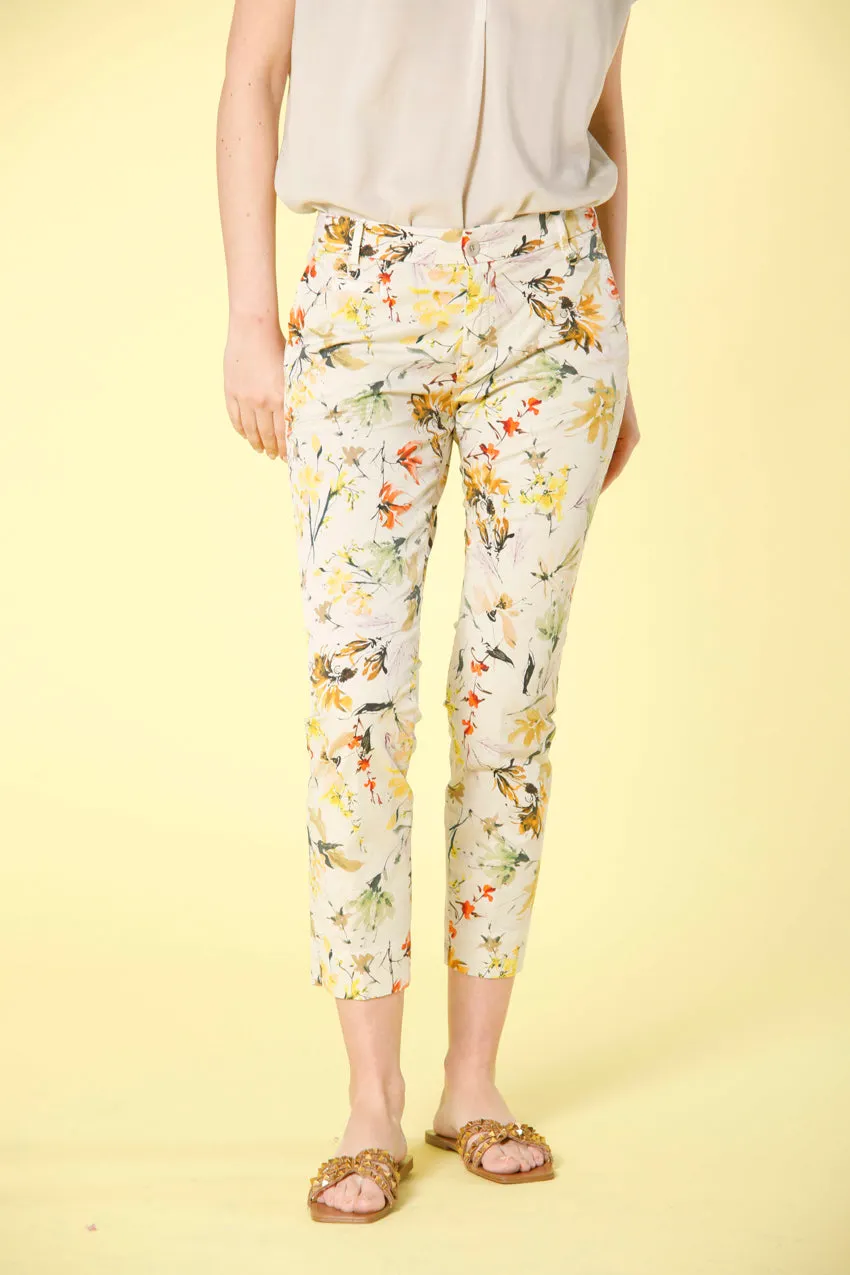 4PITIA113MBE278  Floral print Jaqueline curvy chino