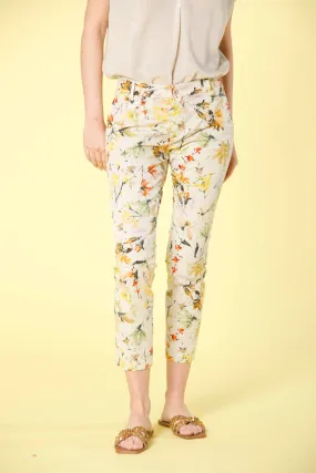 4PITIA113MBE278  Floral print Jaqueline curvy chino