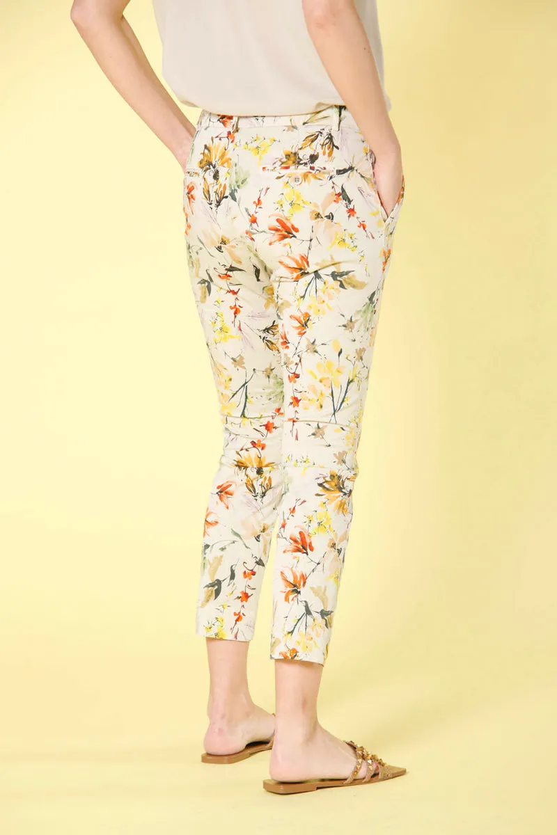 4PITIA113MBE278  Floral print Jaqueline curvy chino