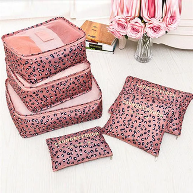 6 Pcs/Set Oxford Mesh Cloth Luggage Packing Cube Organizer Bag for Travel