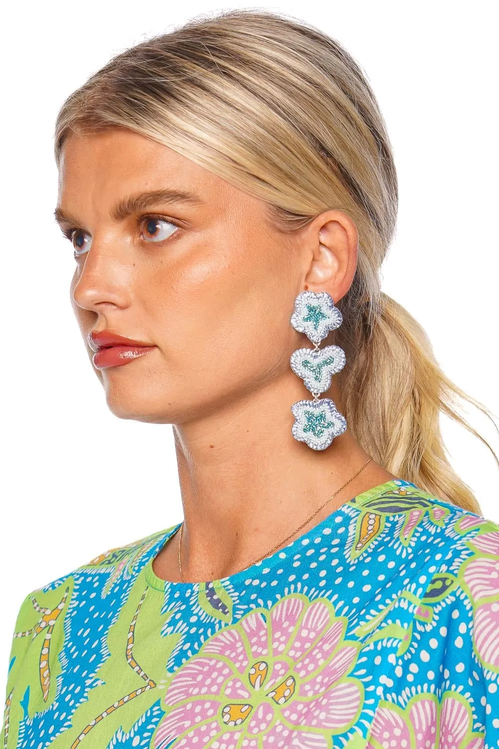 Aamir Lux Blue Floral Earrings