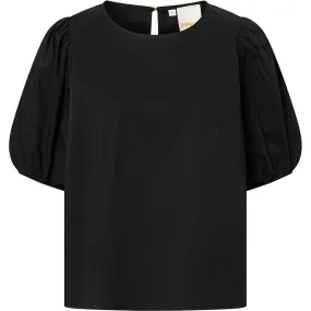 Abi blouse with puff at shoulder / 100002 - Black (Nero)