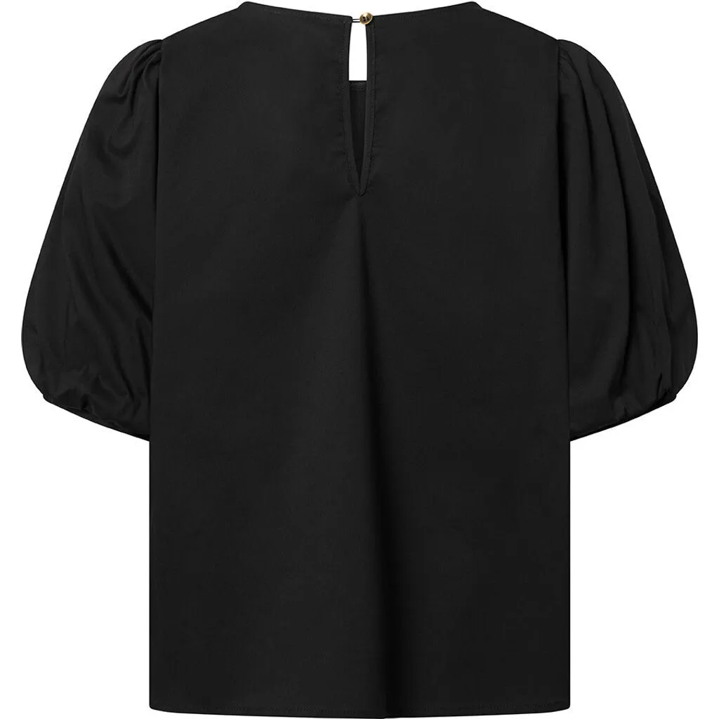 Abi blouse with puff at shoulder / 100002 - Black (Nero)