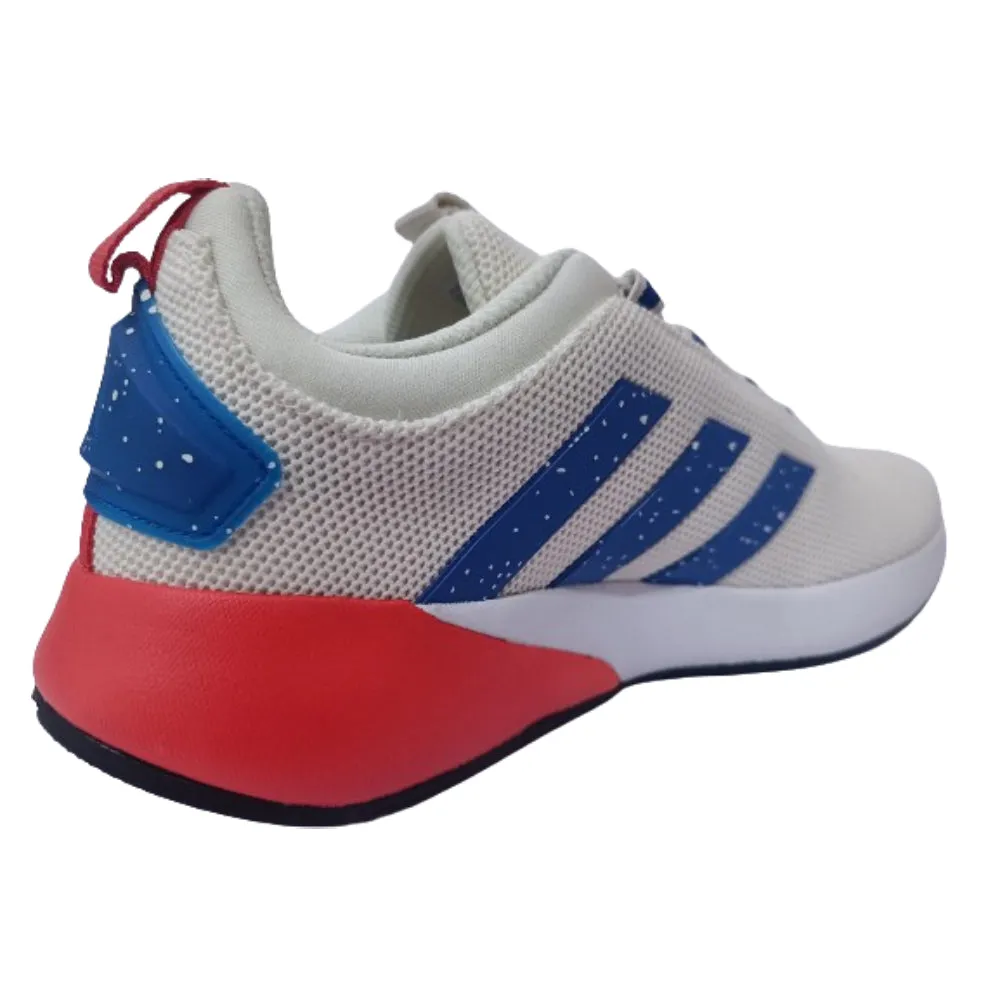 Adidas Men's Dashbomb Running Shoe (Off White/Blue/Red)