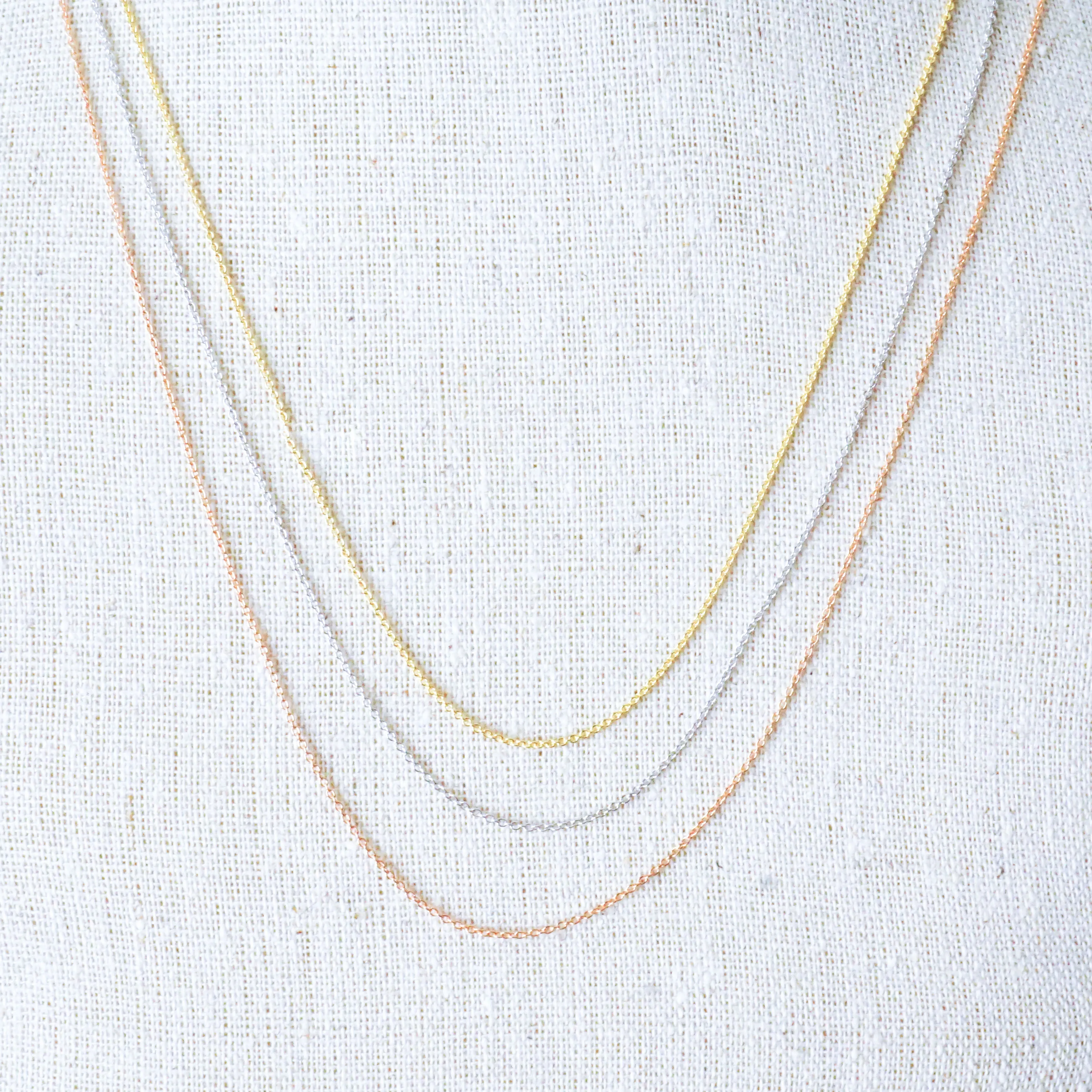 Adjustable 20" Gold Cable Chain - 14k Gold Cable Adjustable Chain - Gold Cable Chan