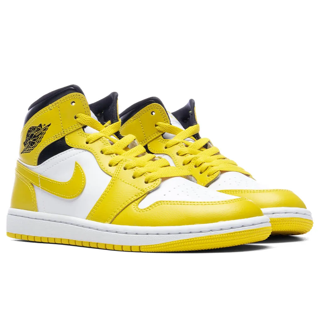 Air Jordan 1 Mid Women's - White/Vivid Sulfur/Black