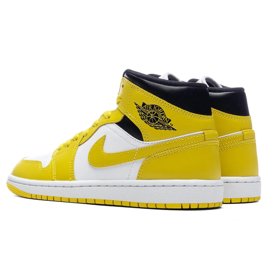 Air Jordan 1 Mid Women's - White/Vivid Sulfur/Black