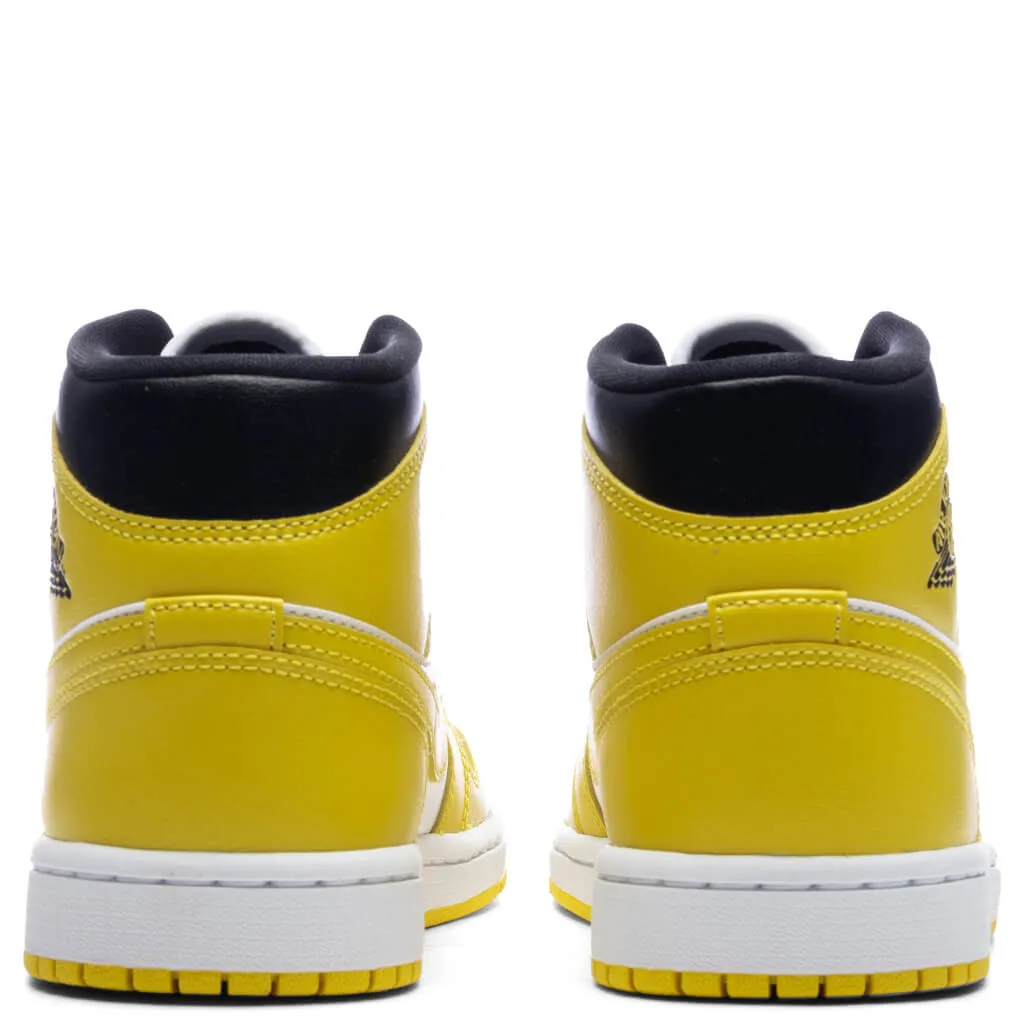 Air Jordan 1 Mid Women's - White/Vivid Sulfur/Black