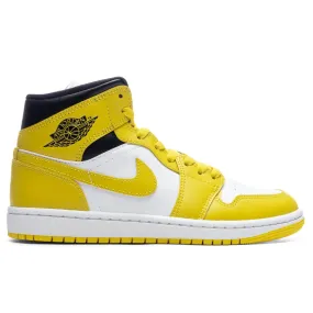 Air Jordan 1 Mid Women's - White/Vivid Sulfur/Black