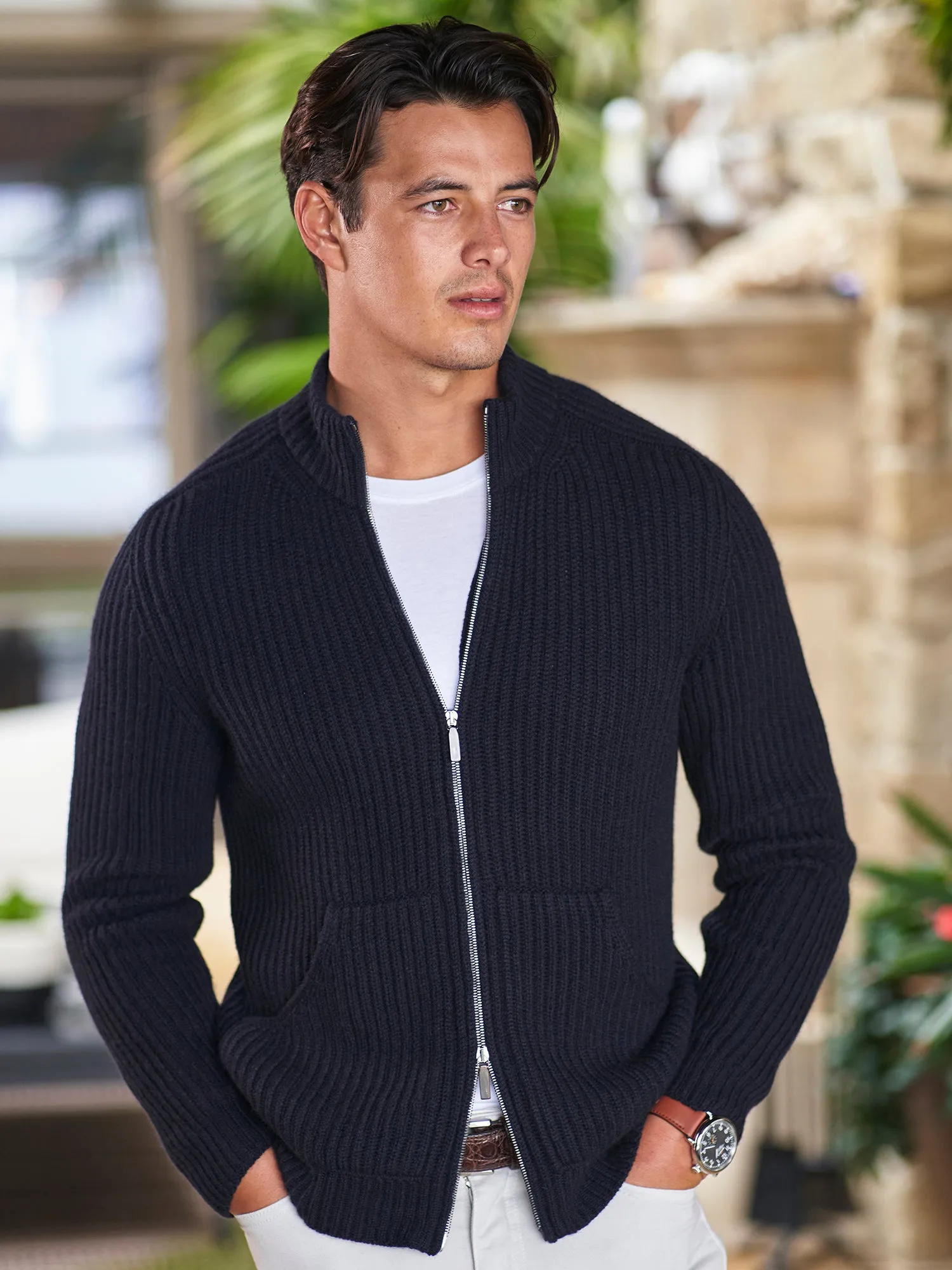 Ajoscha Cashmere Zip Cardigan