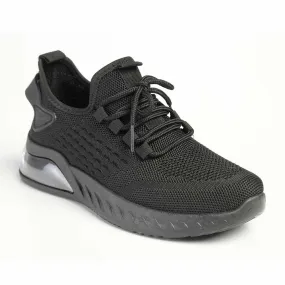 Alessio Fly Knit Lace Up Sneaker  - Black Mono