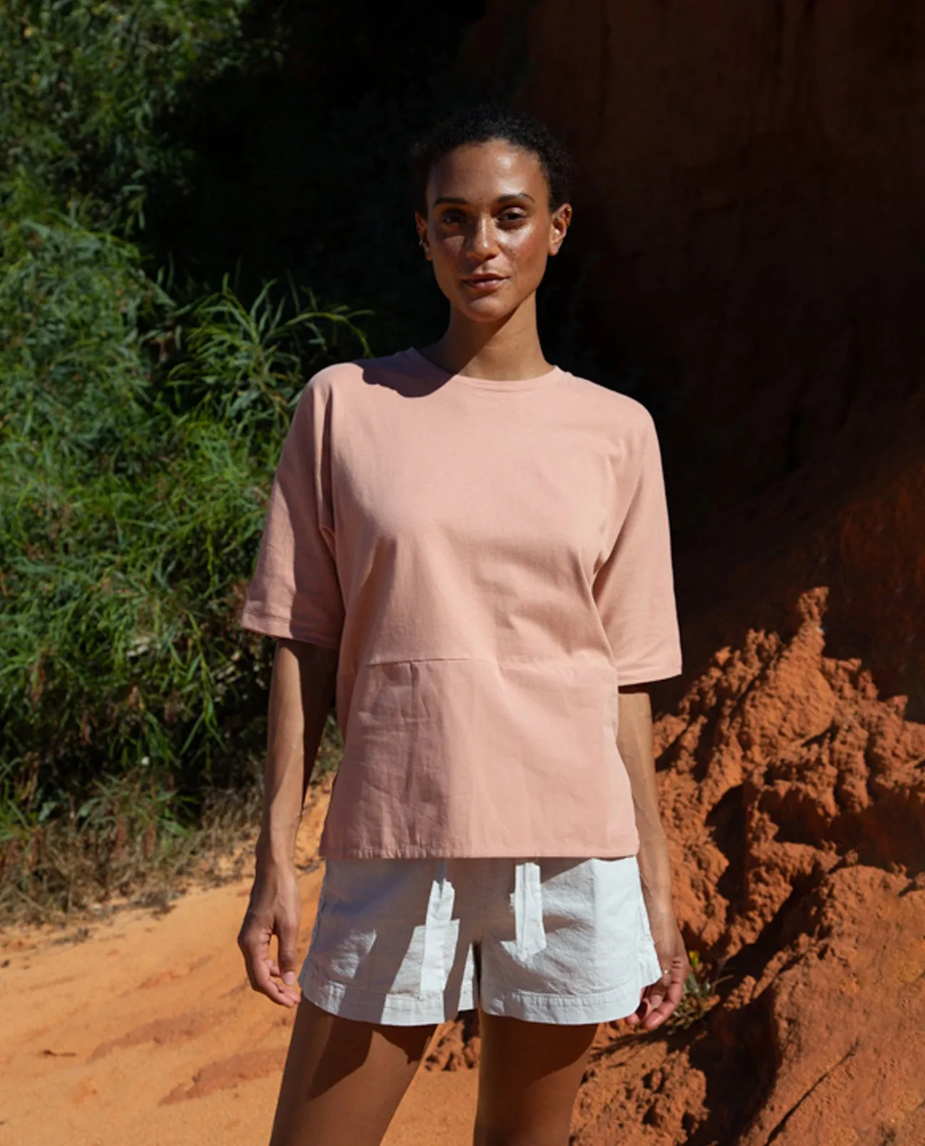 Ali Organic Cotton Top In Dusky Blush