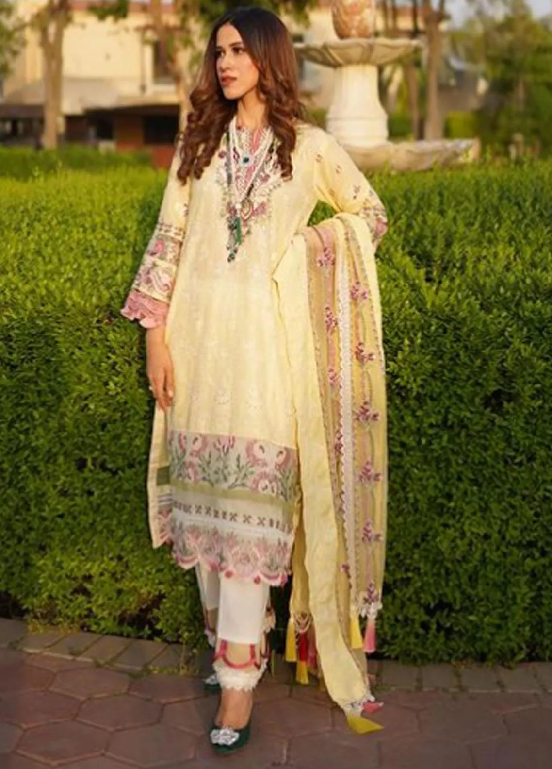 Alif By AJR Couture Embroidered Lawn Unstitched 3 Piece Suit - 06