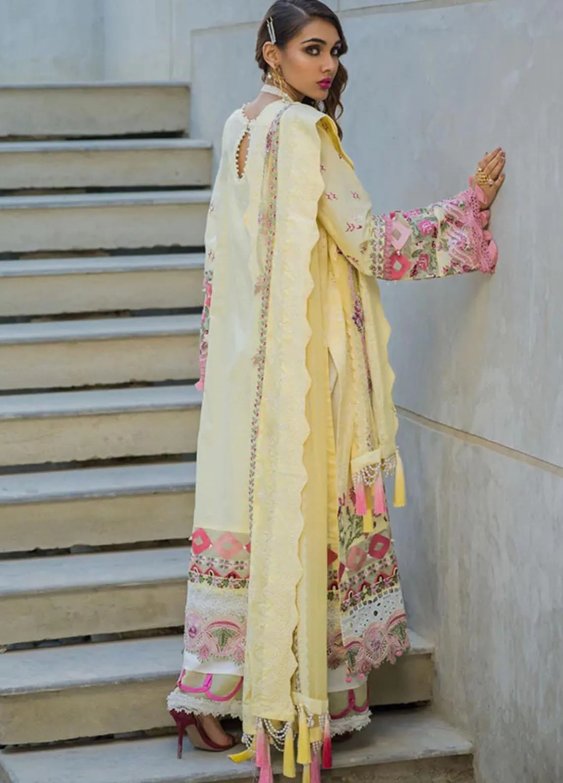 Alif By AJR Couture Embroidered Lawn Unstitched 3 Piece Suit - 06