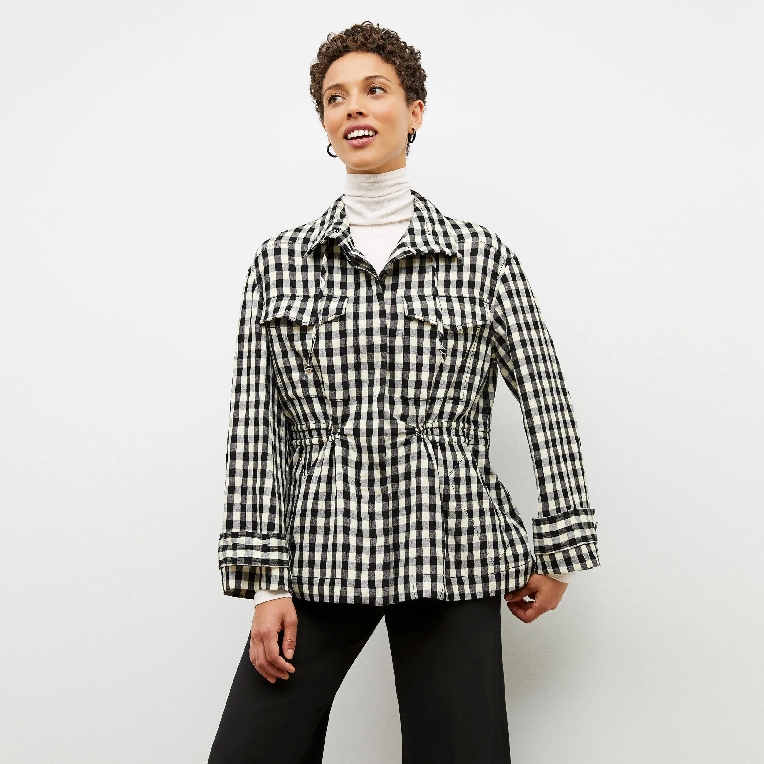 Allison Anorak - Luxe Gingham :: Black / White