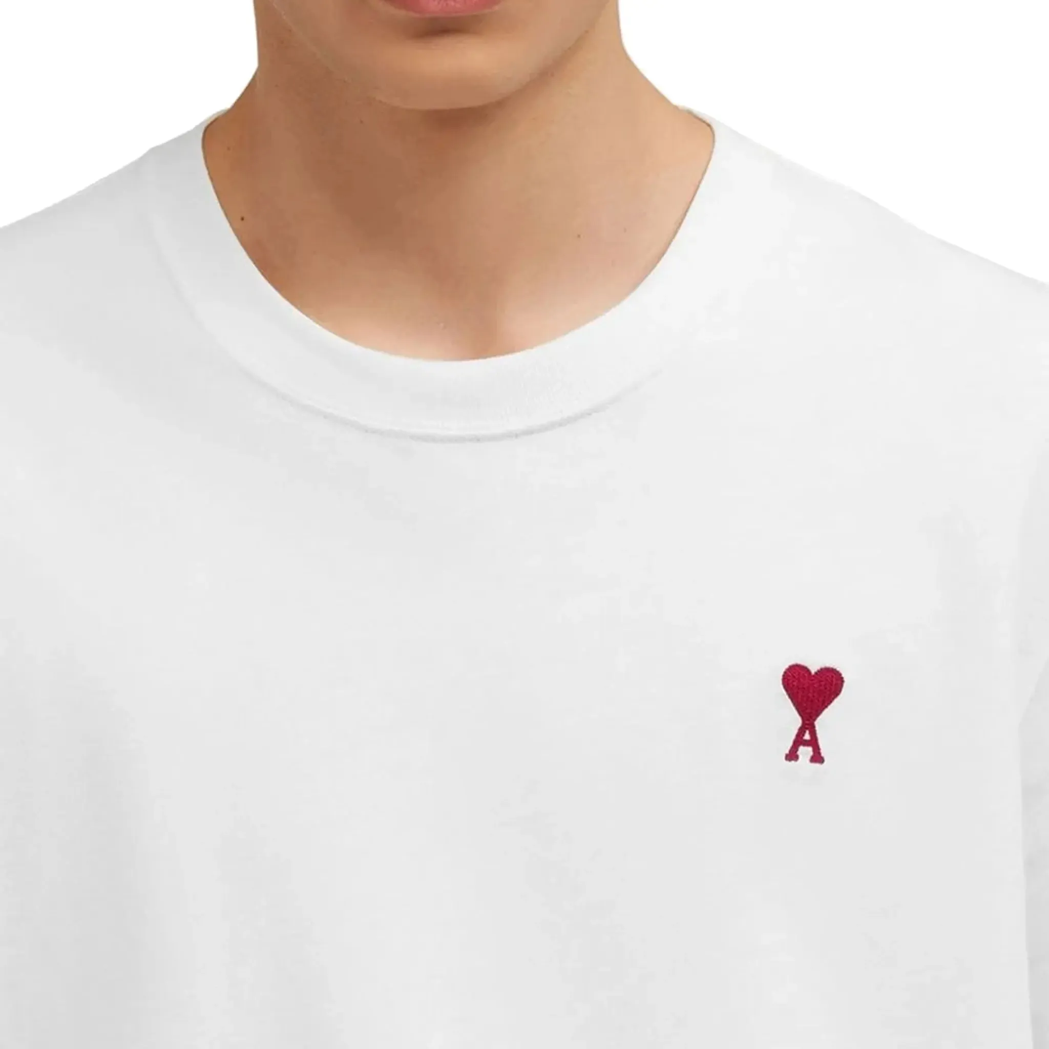 Ami Paris Ami De Coeur White Red T Shirt