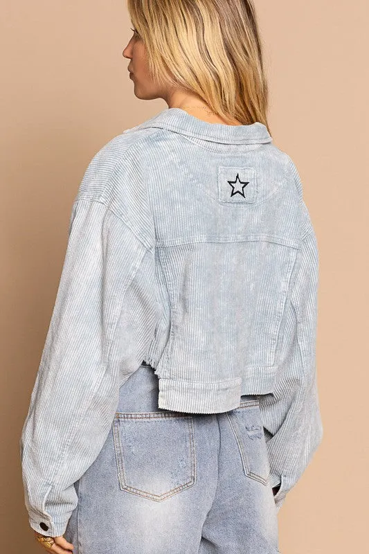 Andi Baby Blue Cropped Jacket