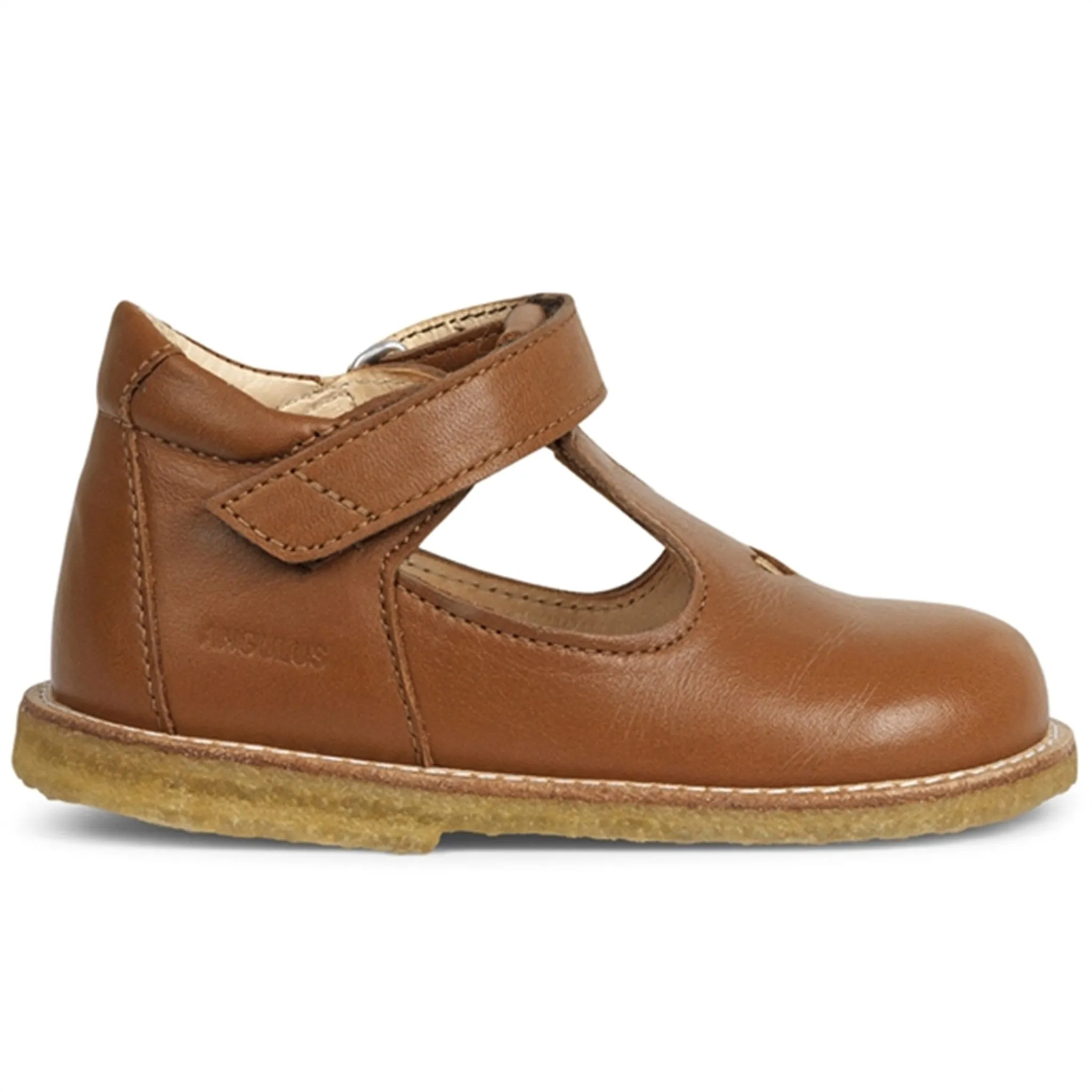 Angulus Mary Jane Shoes w. Heart and Velcro Cognac 3267-101-1545