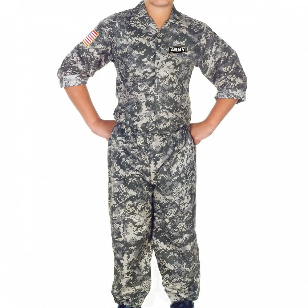 Army Camo Set Costume Kids Soldier Med / Large