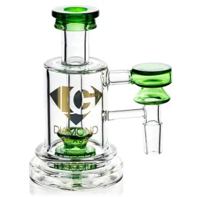 Ash Catcher w/ 14mm Joint, 90 Angle, Showerhead Perc, Solid Base, by Diamond Glass