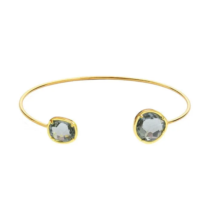 Asymmetrical Circle Stone Open Bracelet