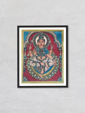 Aura of Abundance: The Divine Grace of Goddess Lakshmi in Kalamkari Splendour by Siva Reddy