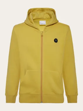 Badge zip hood sweat - Misted Yellow