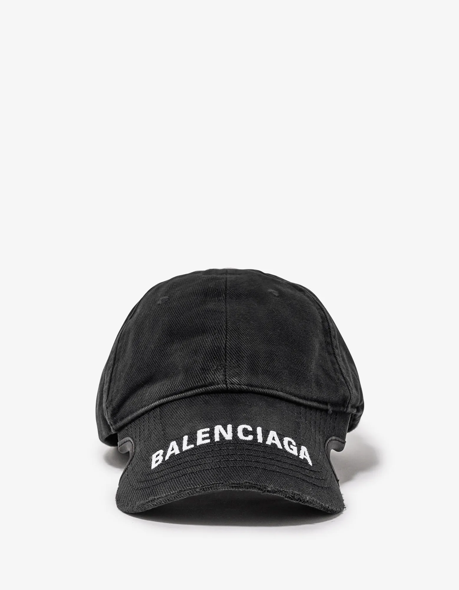 Balenciaga Black Notch Logo Visor Cap