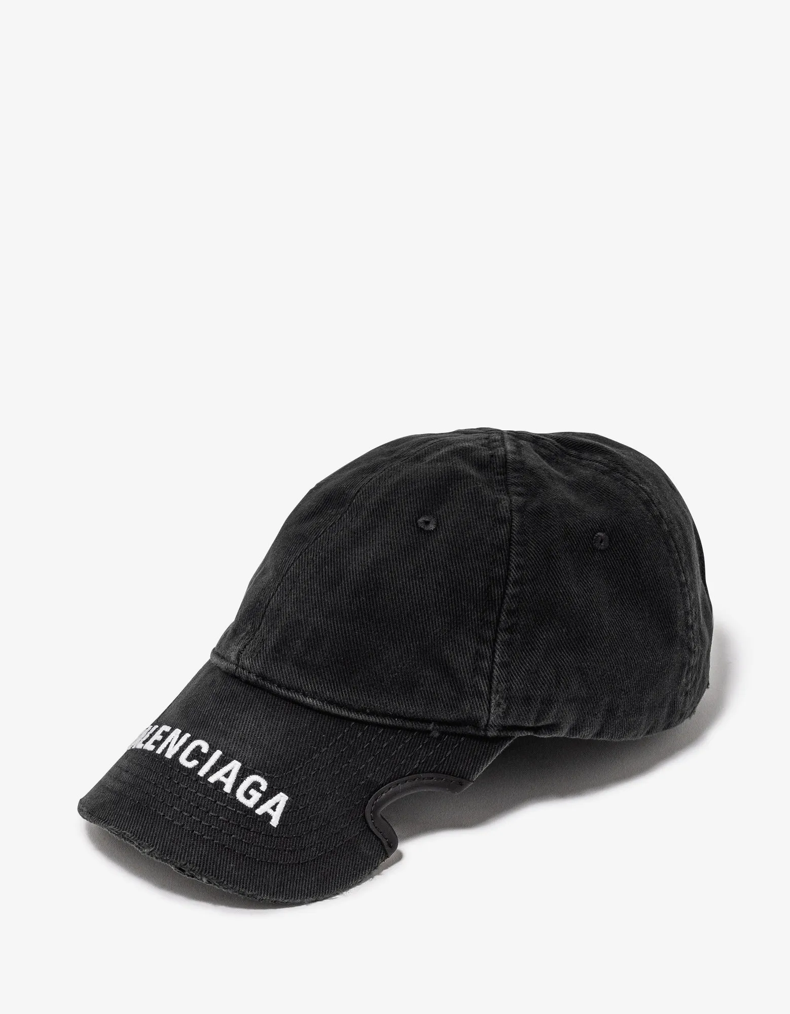 Balenciaga Black Notch Logo Visor Cap