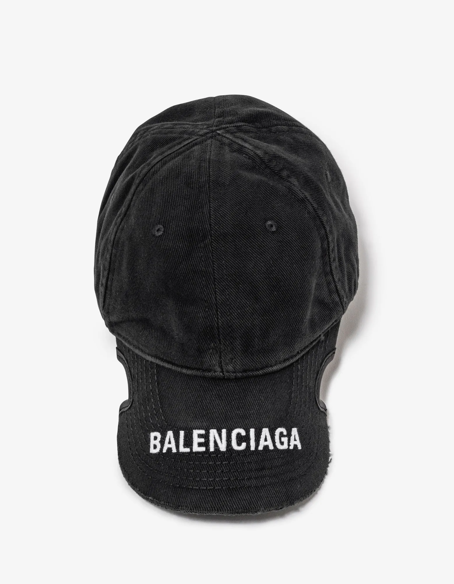 Balenciaga Black Notch Logo Visor Cap