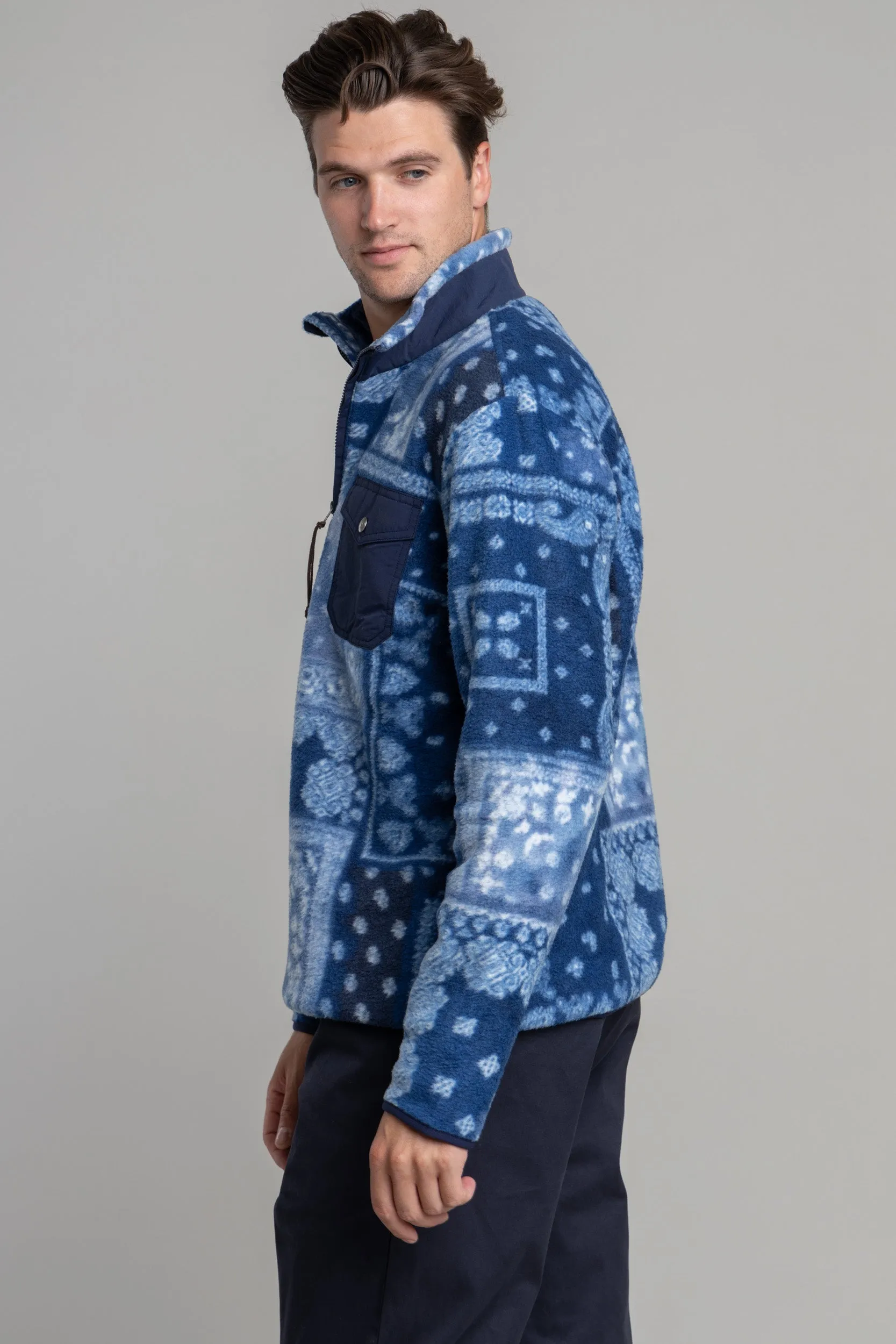 Bandana Patchwork Fleece Pullover