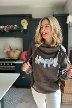 Be Happy Cowl Neck Hoodie