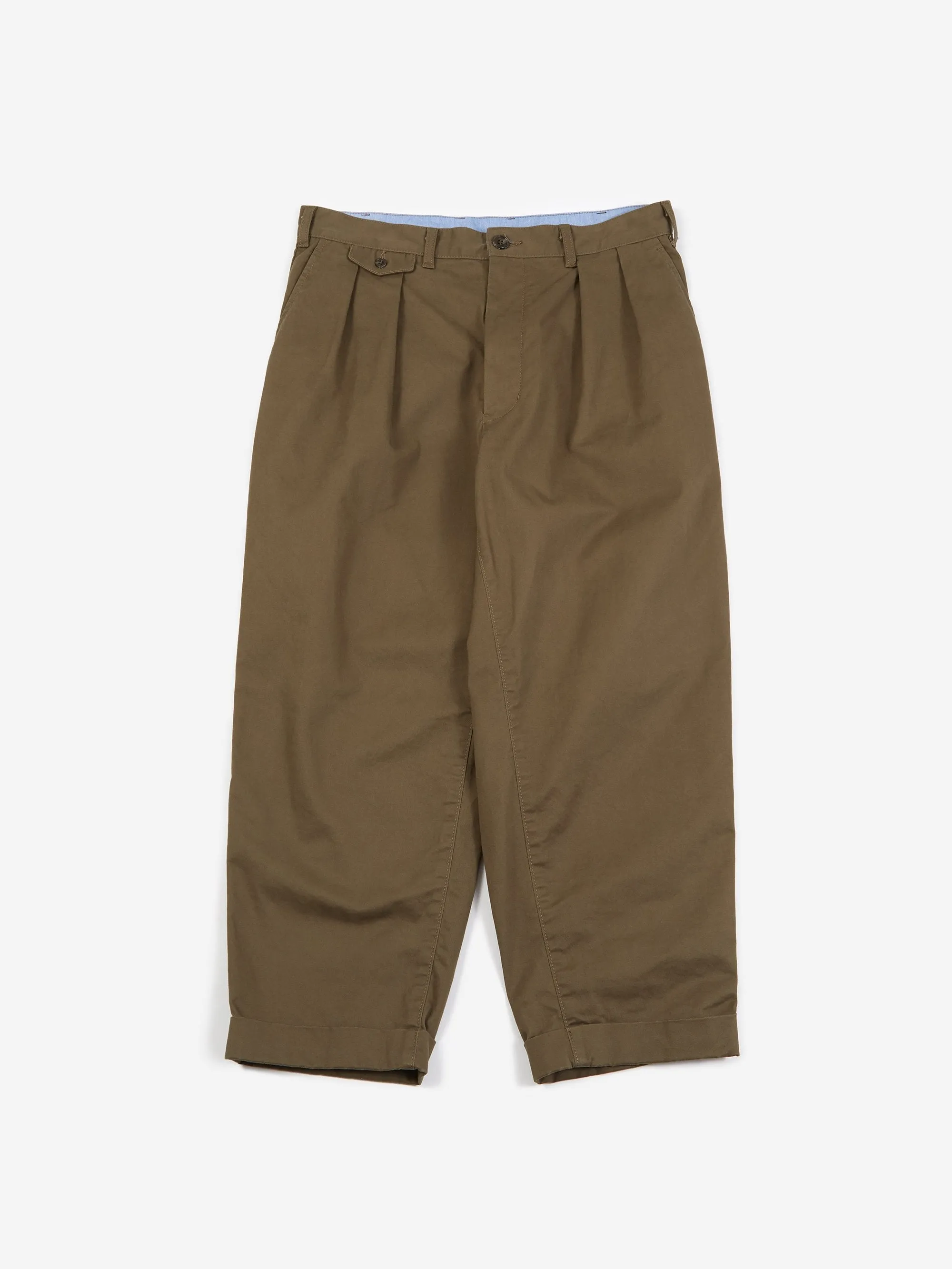 Beams Plus 2Pleats Twill Trouser - Olive