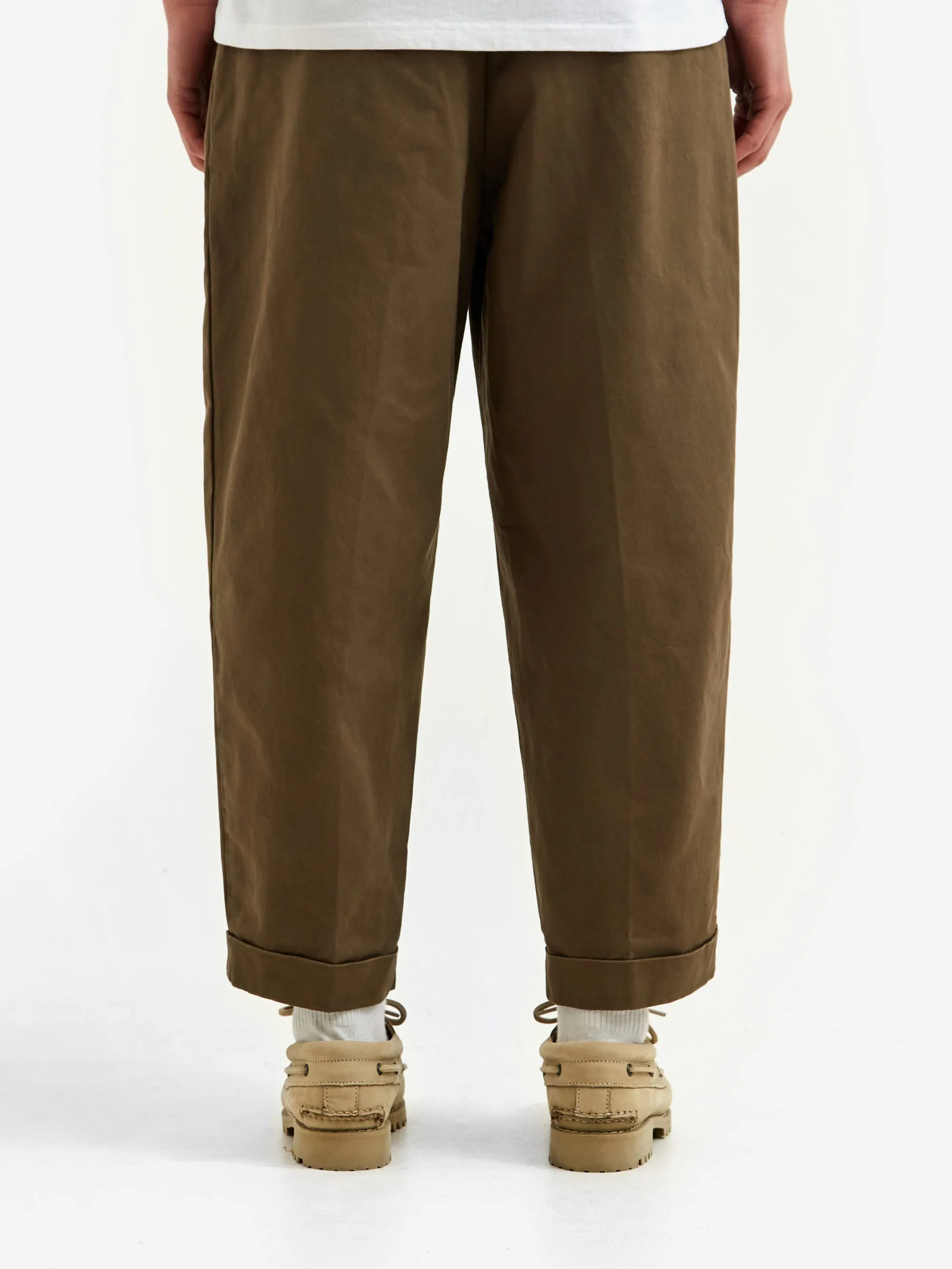 Beams Plus 2Pleats Twill Trouser - Olive