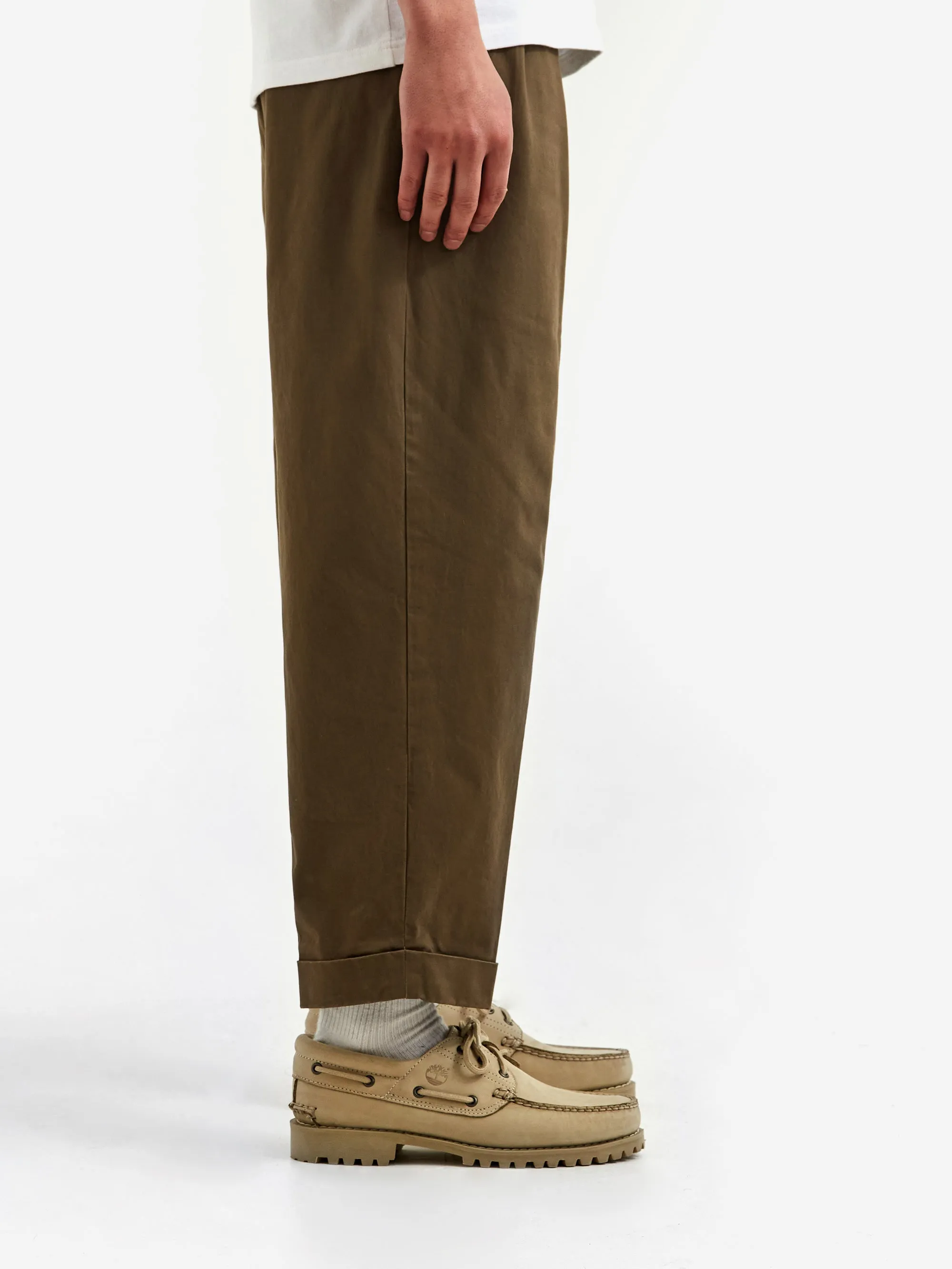 Beams Plus 2Pleats Twill Trouser - Olive