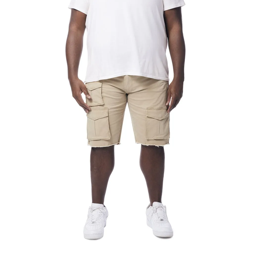 Big and Tall - Multi Cargo Twill Shorts - Khaki