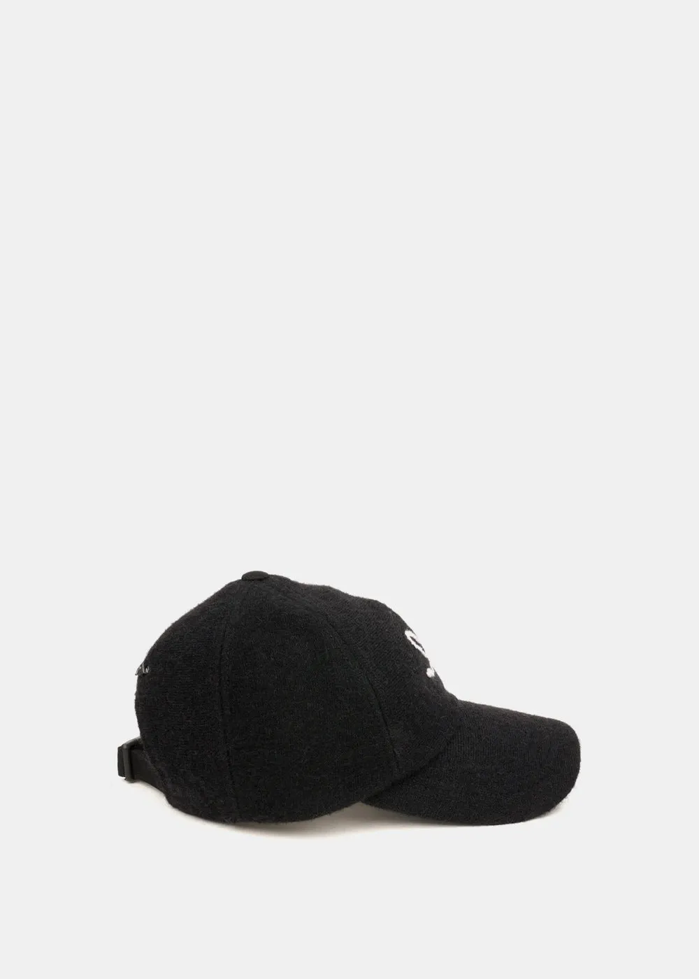 Black Embroidered Logo Cap