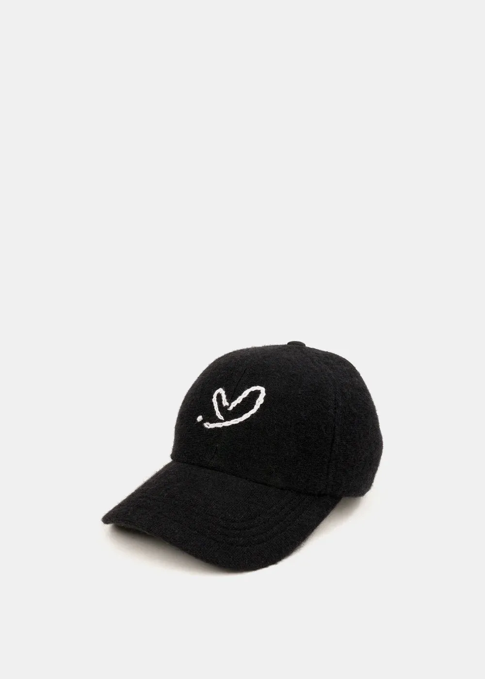 Black Embroidered Logo Cap