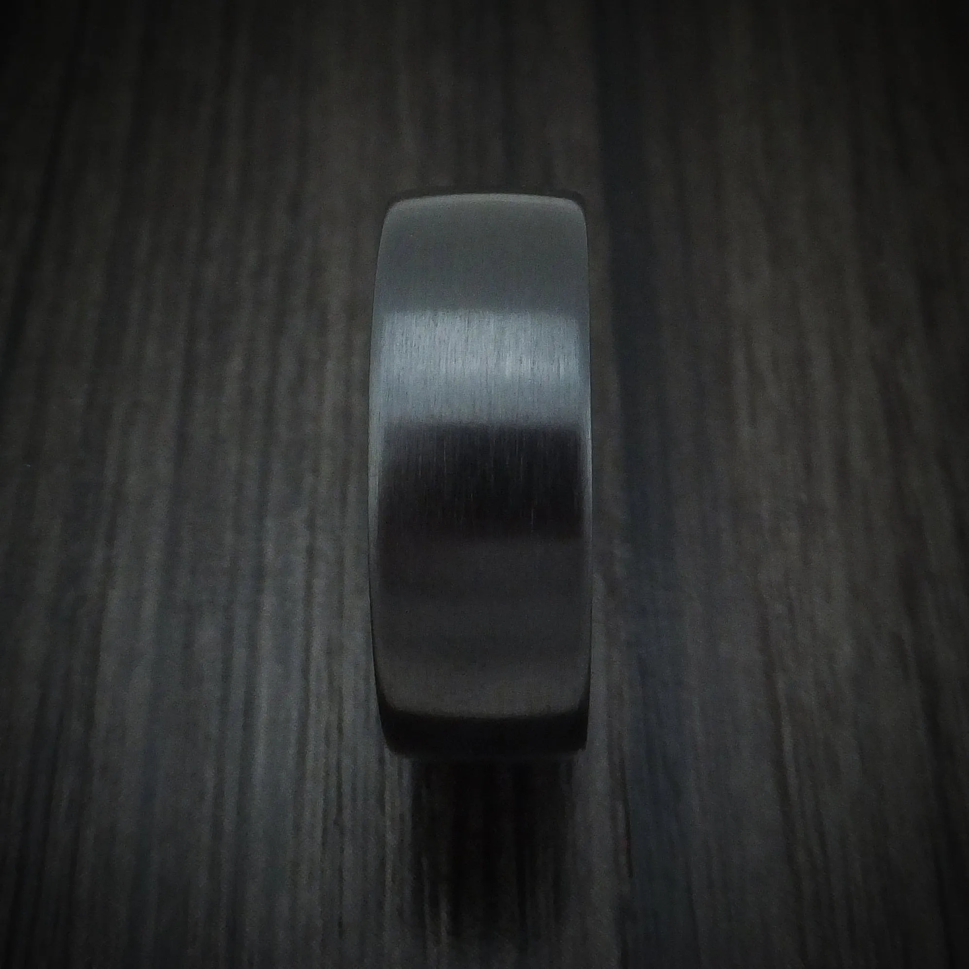 Black Titanium and 14K White Gold Men's Ring